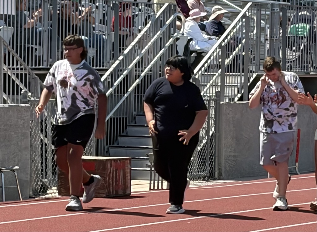 Students are pariticipating in a race at the Special Olympics.