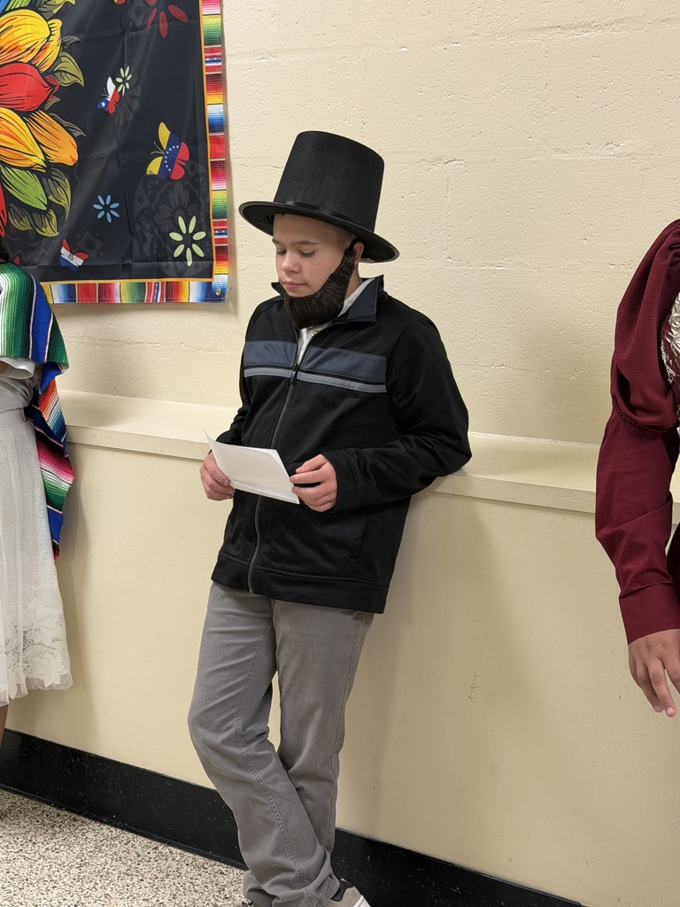 student dressed up as Abraham Lincoln