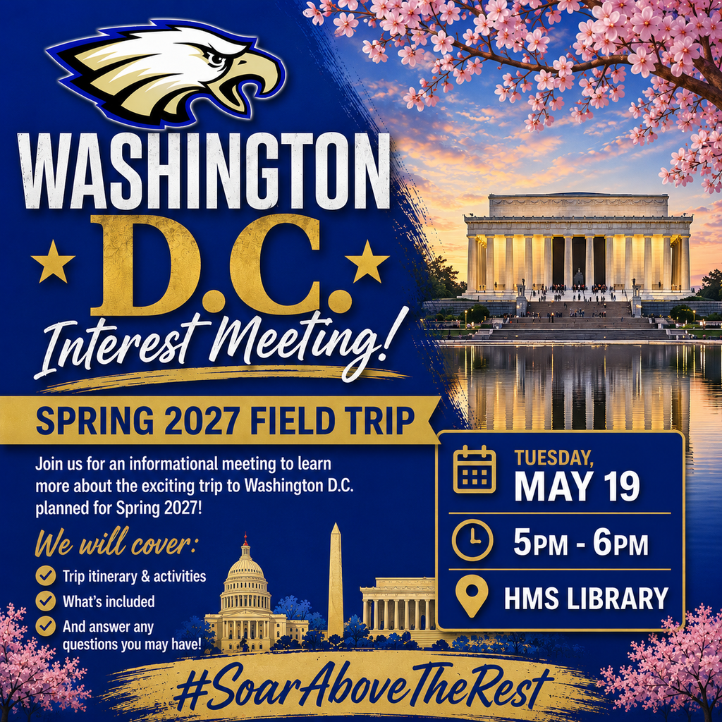 Washington DC Trip Information Meeting for 8th Grade Students Graphic