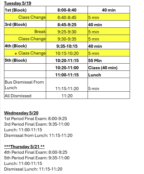 schedule