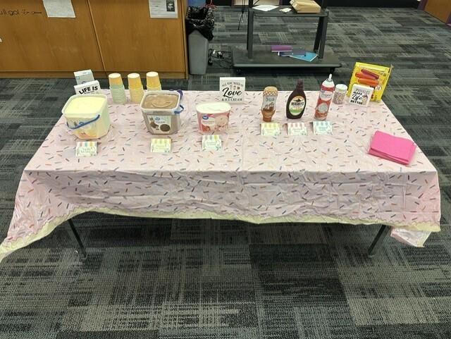 ice cream on a table