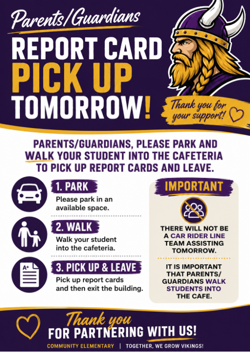 Report card pick up information