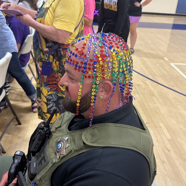 adult man with gems on his head