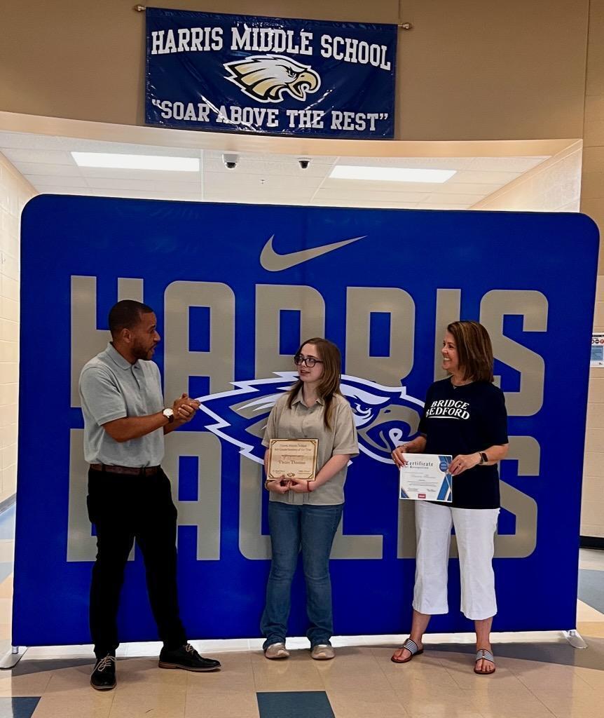 8th Grade and Overall Student of the year, Vivan Thomas recieves her awards!