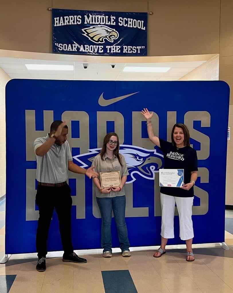8th Grade and Overall Student of the year, Vivan Thomas recieves her awards!