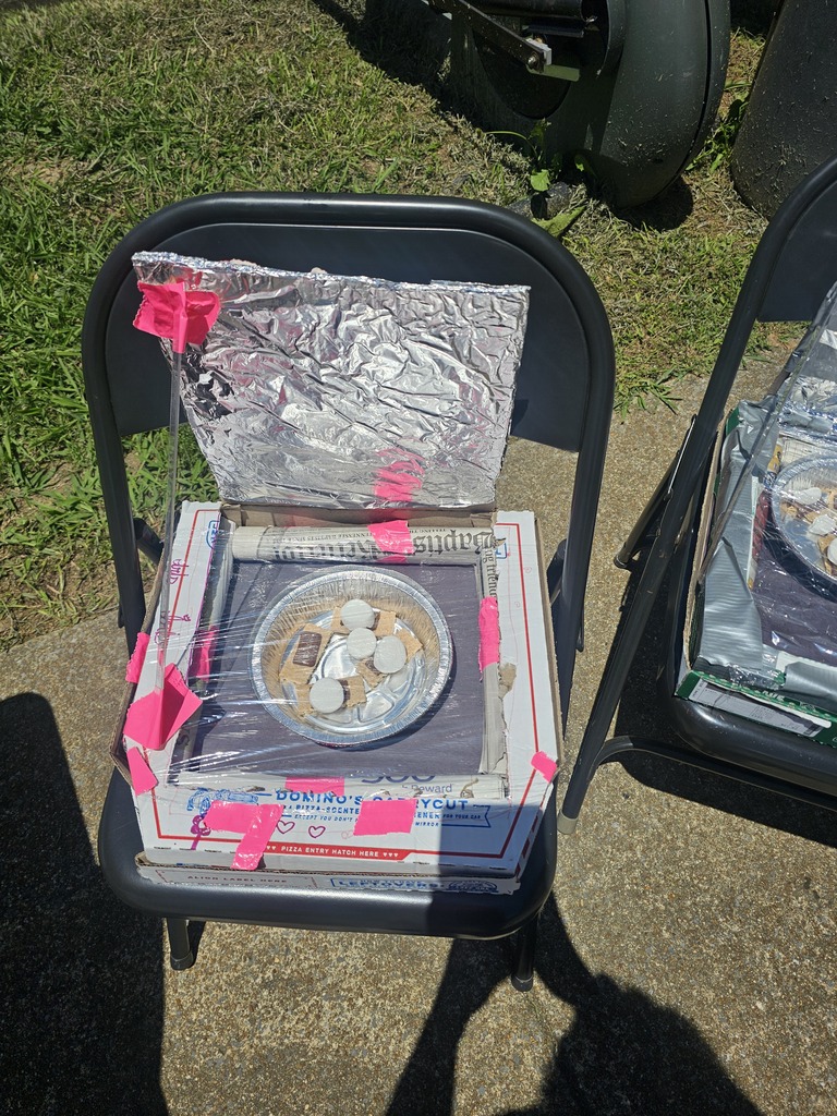 An example of one of the pizza boxes that students turned into a solar oven.