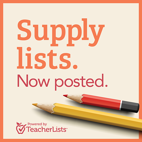 School Supply Lists Now Posted Graphic