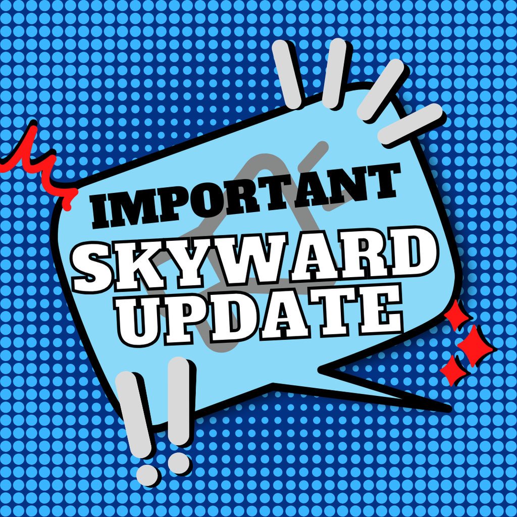 A blue "Important Skyward Update" Graphic