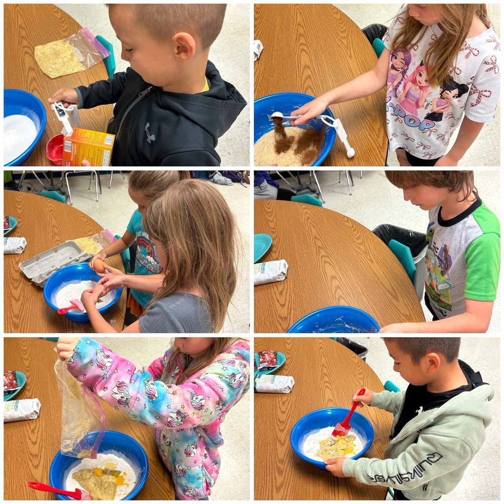 Students are standing at a table preparing the ingredients according to their recipe for crockpot banana bread.