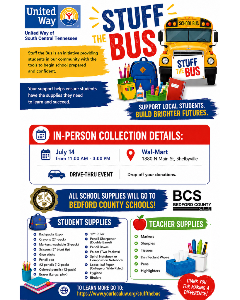United Way Stuff the Bus Graphic for Upcoming Event