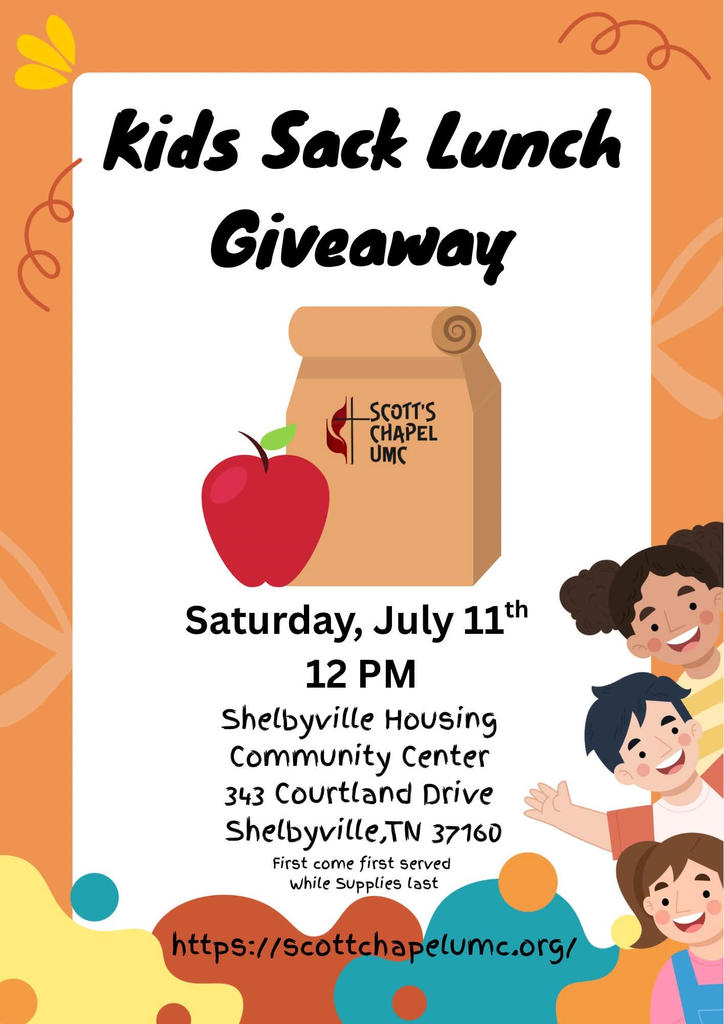 Kids Sack Lunch Giveaway Graphic for Scott Chapel United Methodist Church