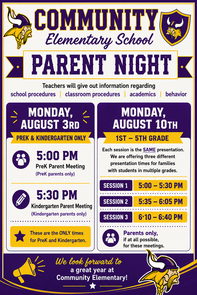 parent night information, details written in post