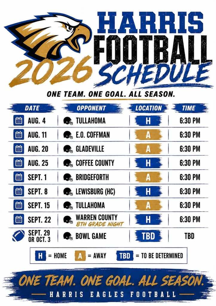 HMS Football 2026 Season Schedule