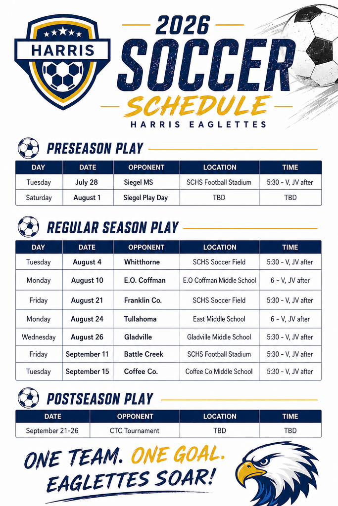 HMS Girls Soccer 2026 Schedule