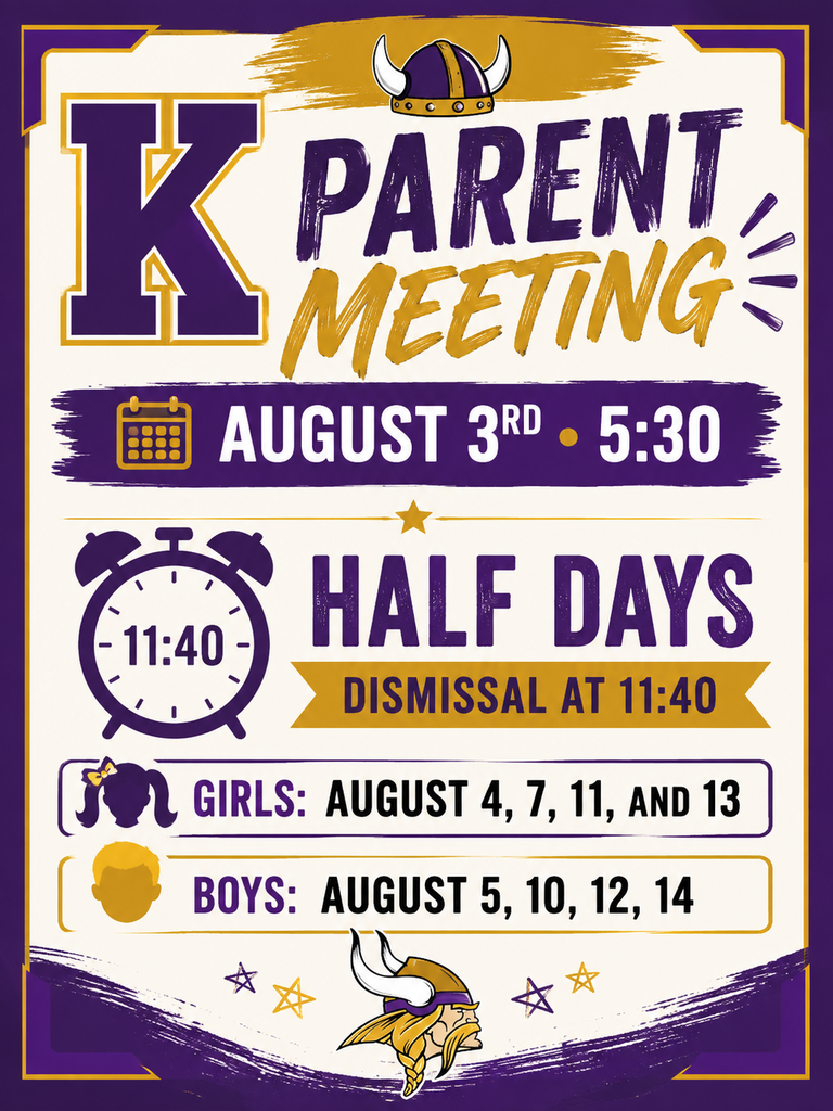 Kindergarten Information, see description for all information
