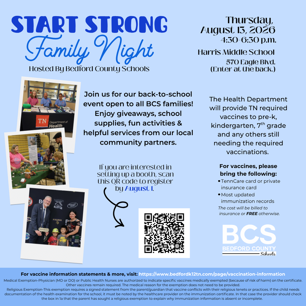 Start Strong Family Night Graphic in English