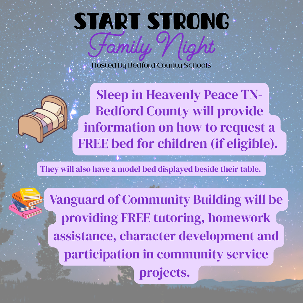 Start Strong Family Night graphic about two community partners who will be participating in the event.