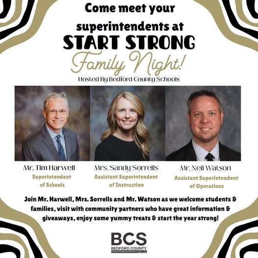 Meet your BCS superintendents at Start Strong, August 13, 2026, at Harris Middle School.