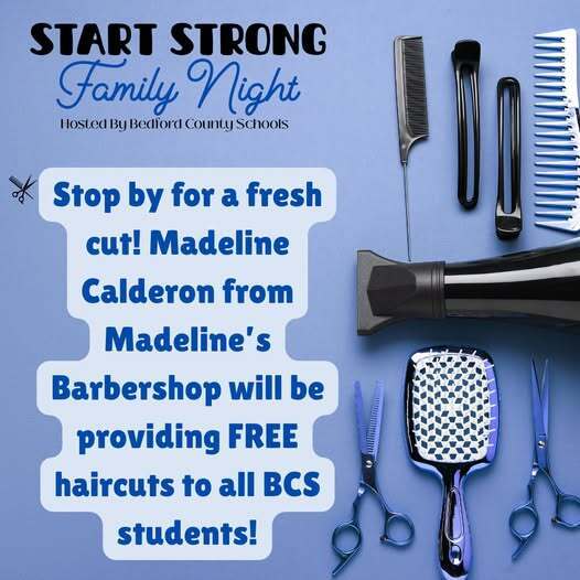 BCS students, get a free haircut at Start Strong, August 13, 2026, at Harris Middle School.