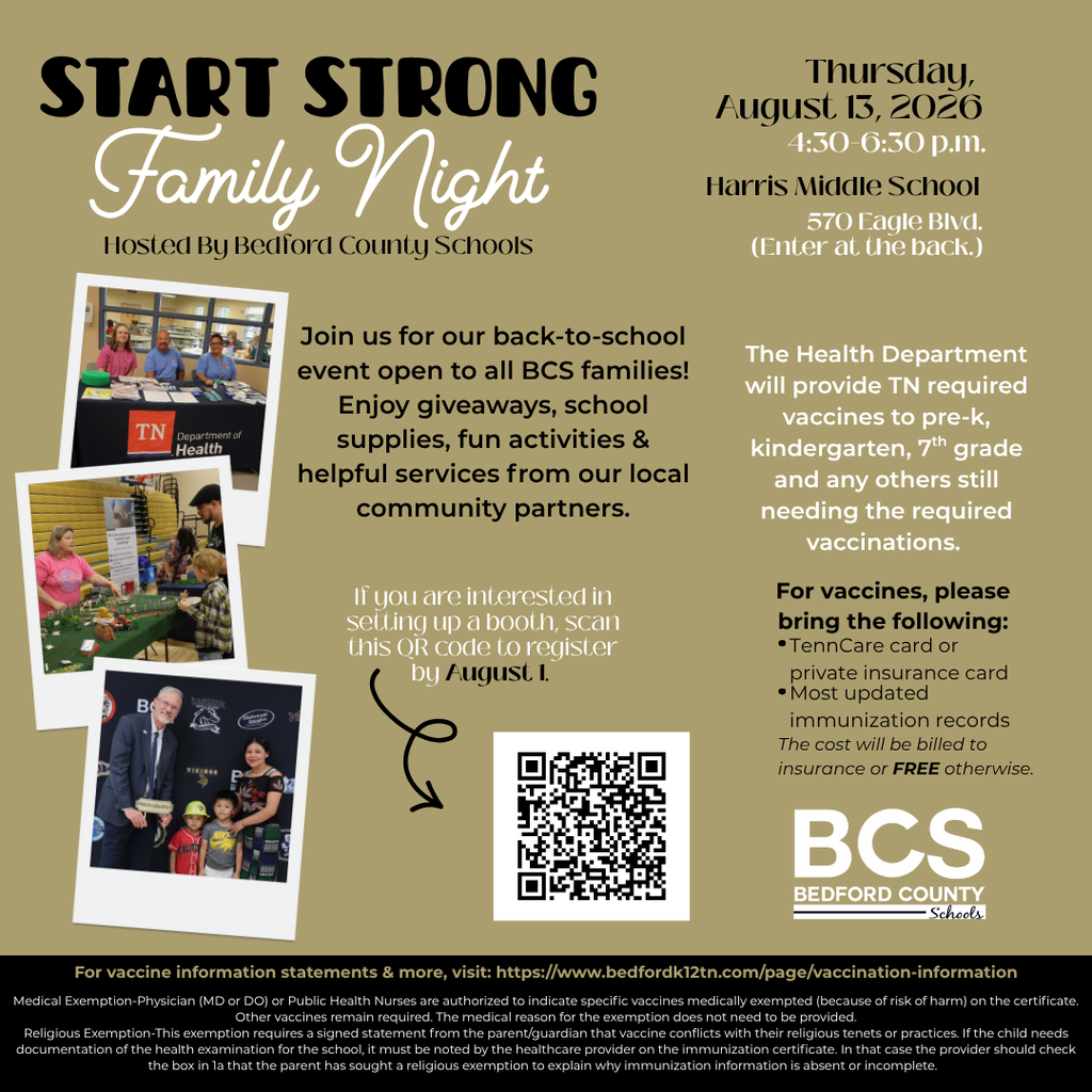 Start Strong Family Night Graphic in English