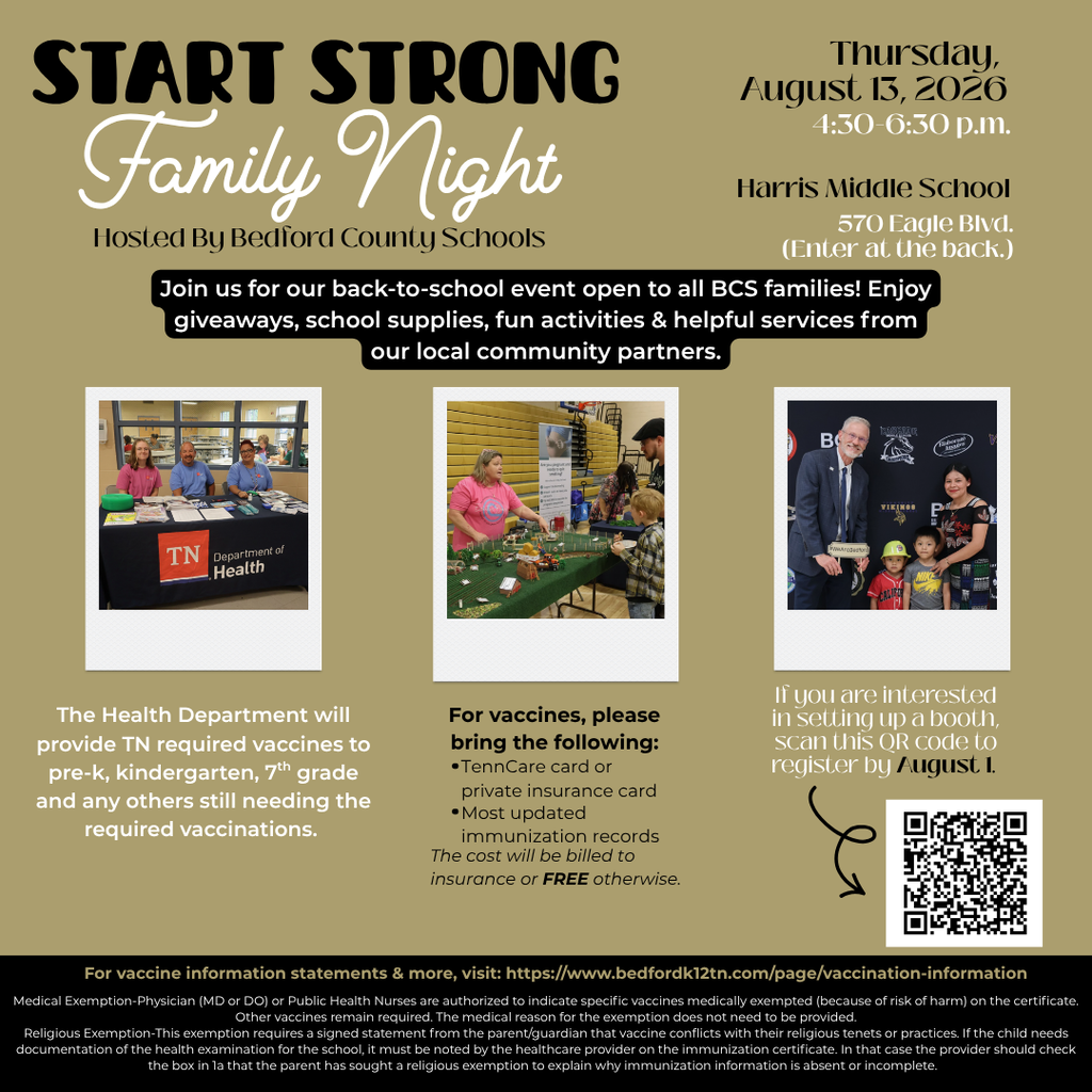 Start Strong Family Night Graphic in English