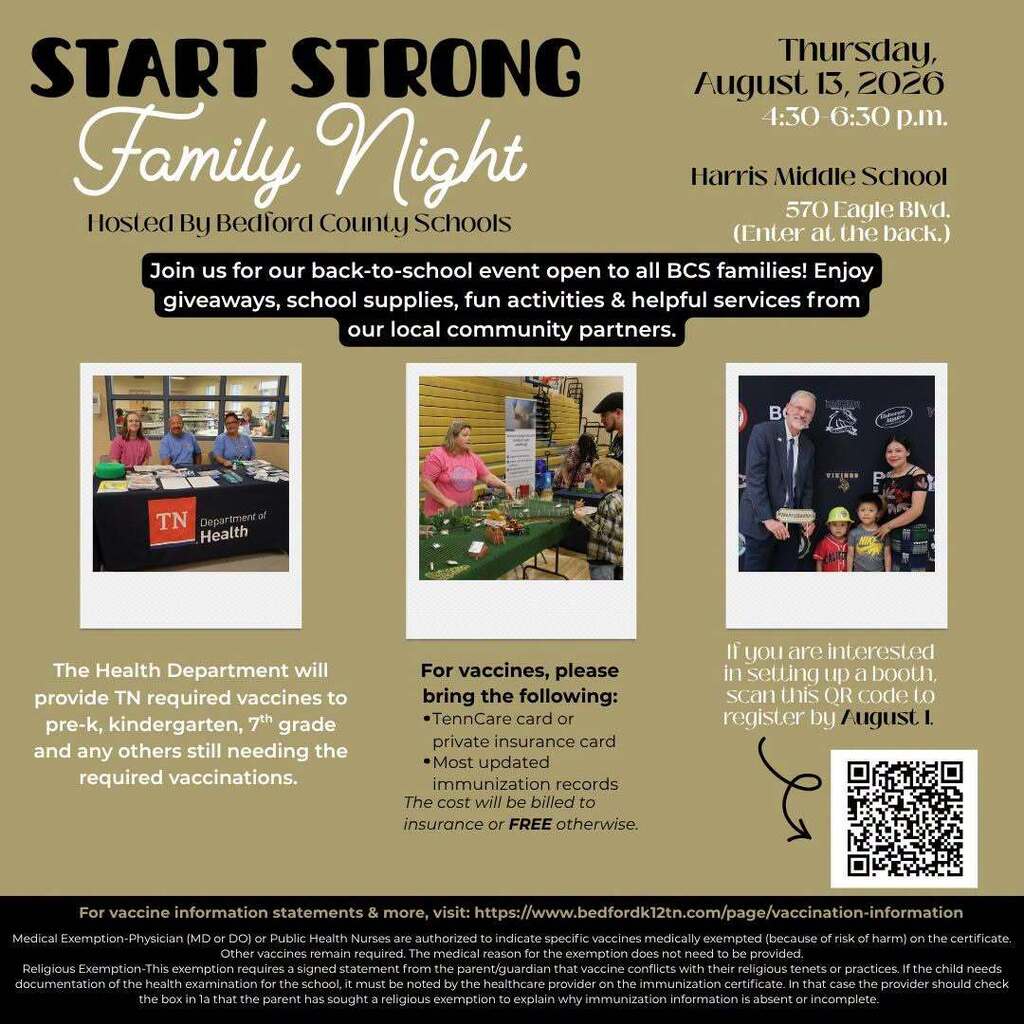 BCS Start Strong Family Night Thursday, August 13 4:30pm-6:30pm at HMS