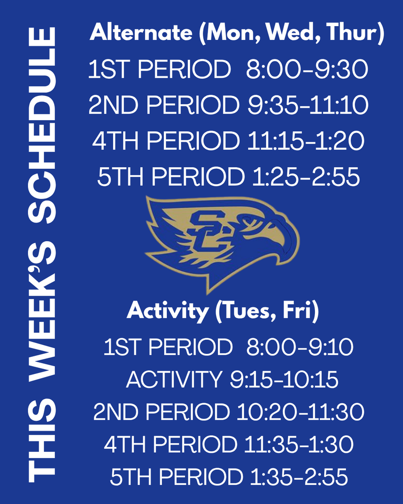 This week's schedule