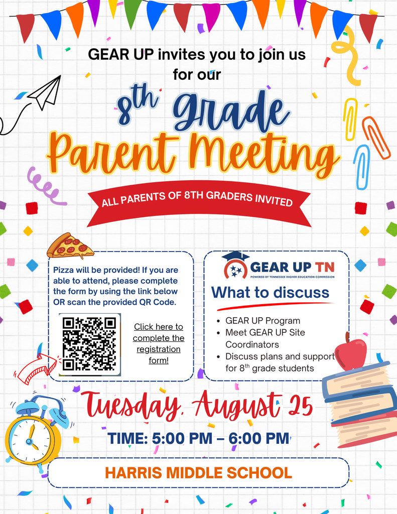 HMS GEAR UP 8th Grade Parents Night Meeting Tuesday, August 25 5pm-6-m