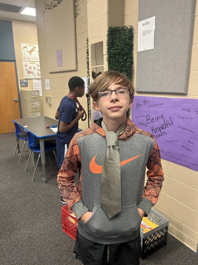 Learning how to tie ties in Career Exploration on a Fun Friday
