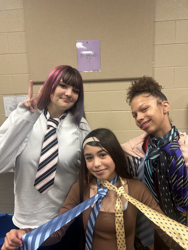 Learning how to tie ties in Career Exploration on a Fun Friday