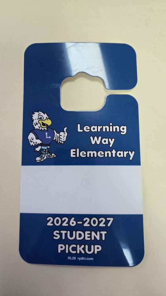 Learning Way Car Tag Blue and white 2026-2027