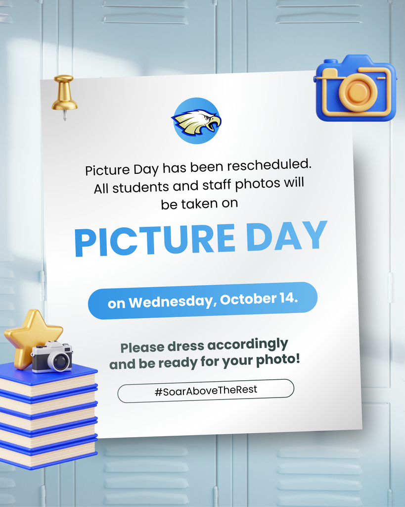 New Date for Picture Day. Now Wednesday, October 14, 2026