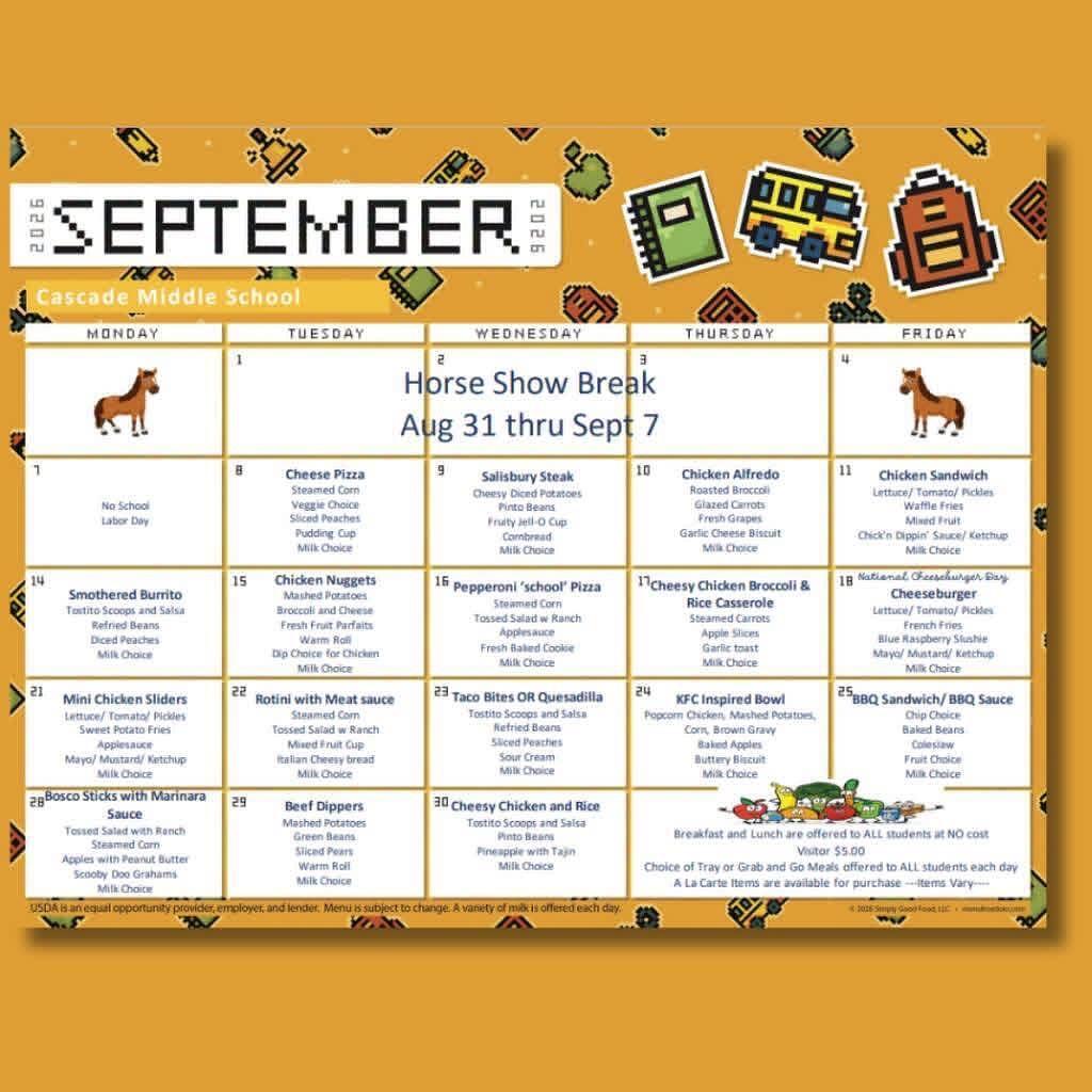 Lunch menu