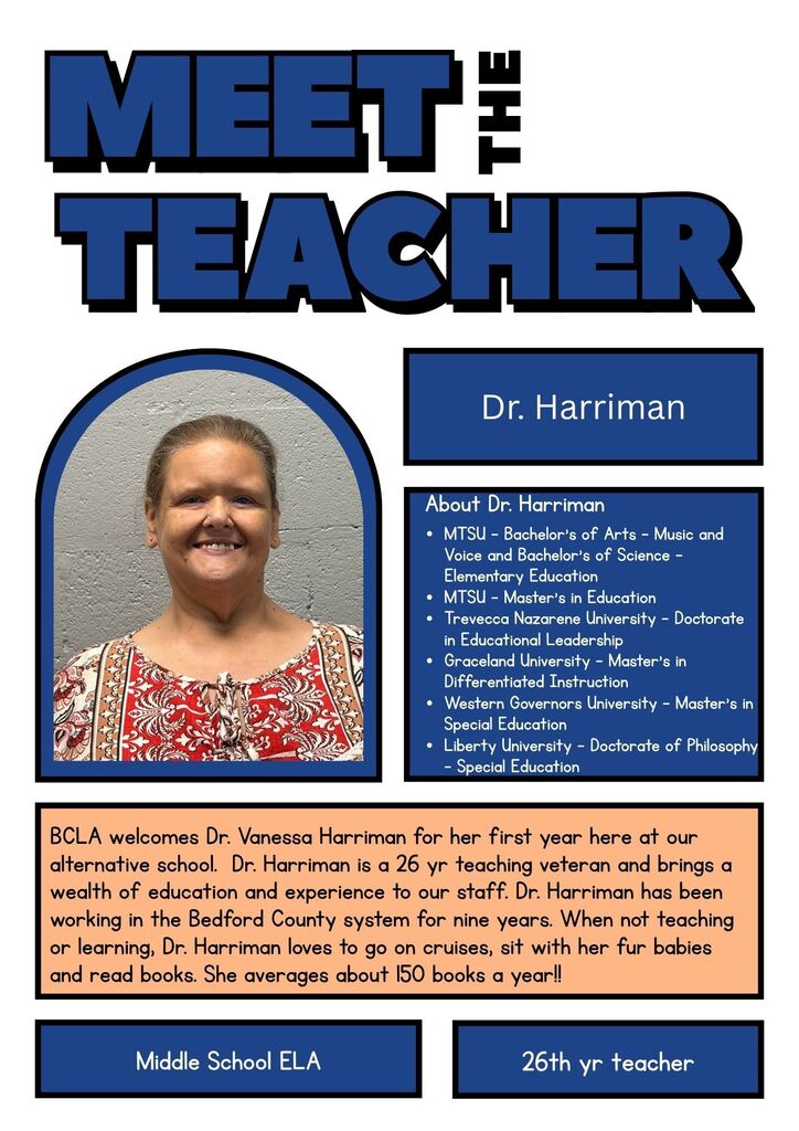 Meet the teacher Dr. Harriman