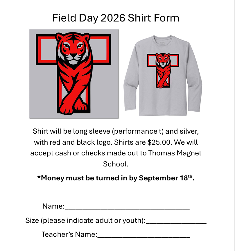 Field day shirt order form
