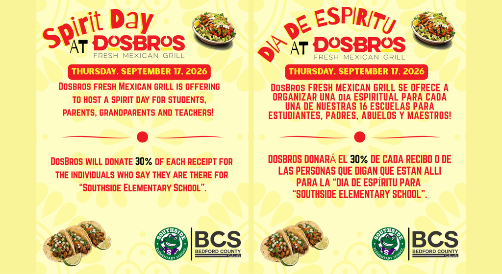 Dos Bros Spirit Day Flyer 9/17