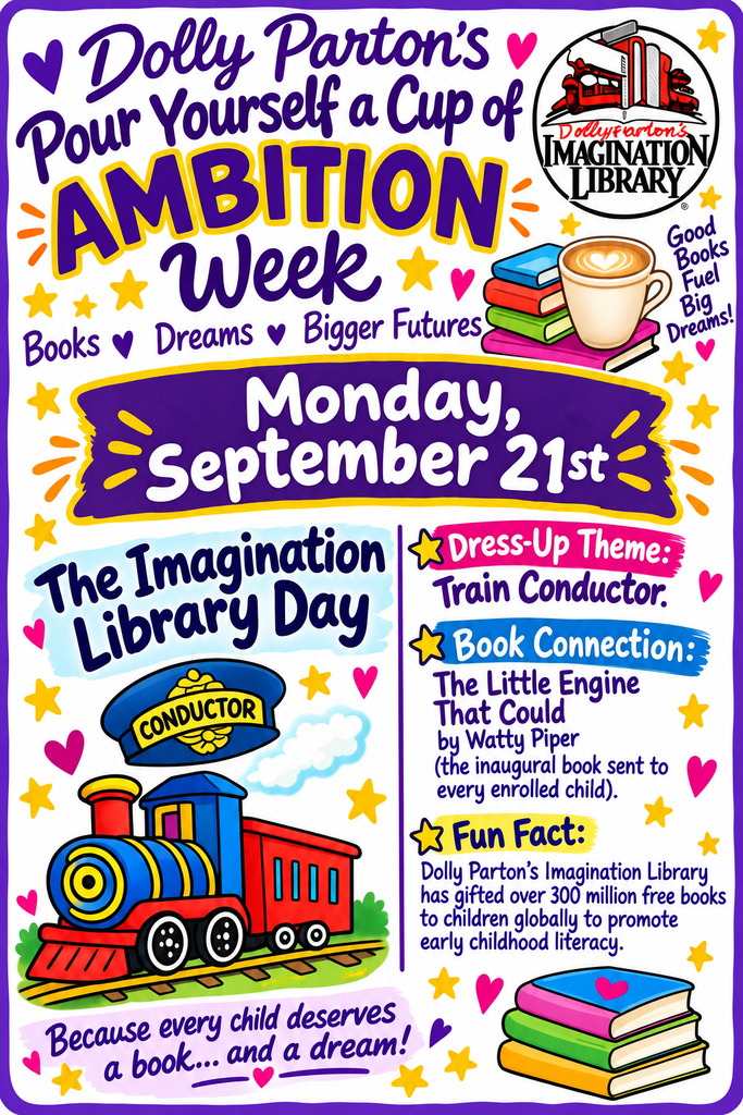 Monday 9/21/2026- Imagination Library Day-Dressup like a Train Conductor