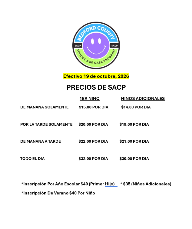 This is the SACP Pricing sheet that has been updated with the new prices in Spanish.