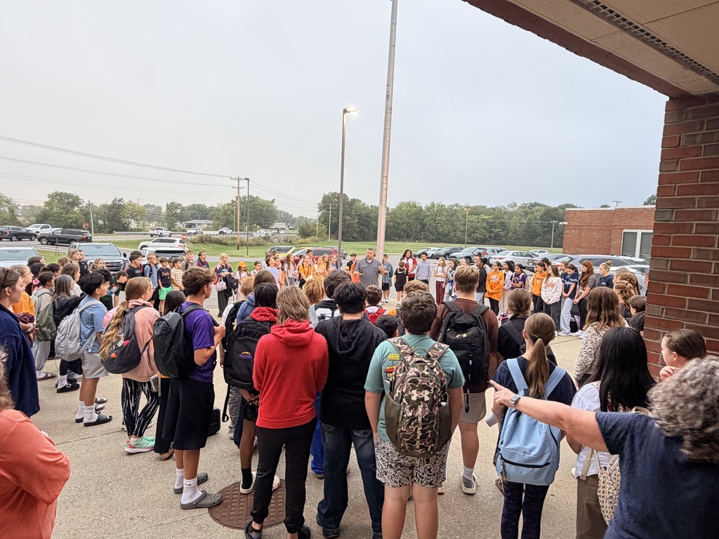 students standing around