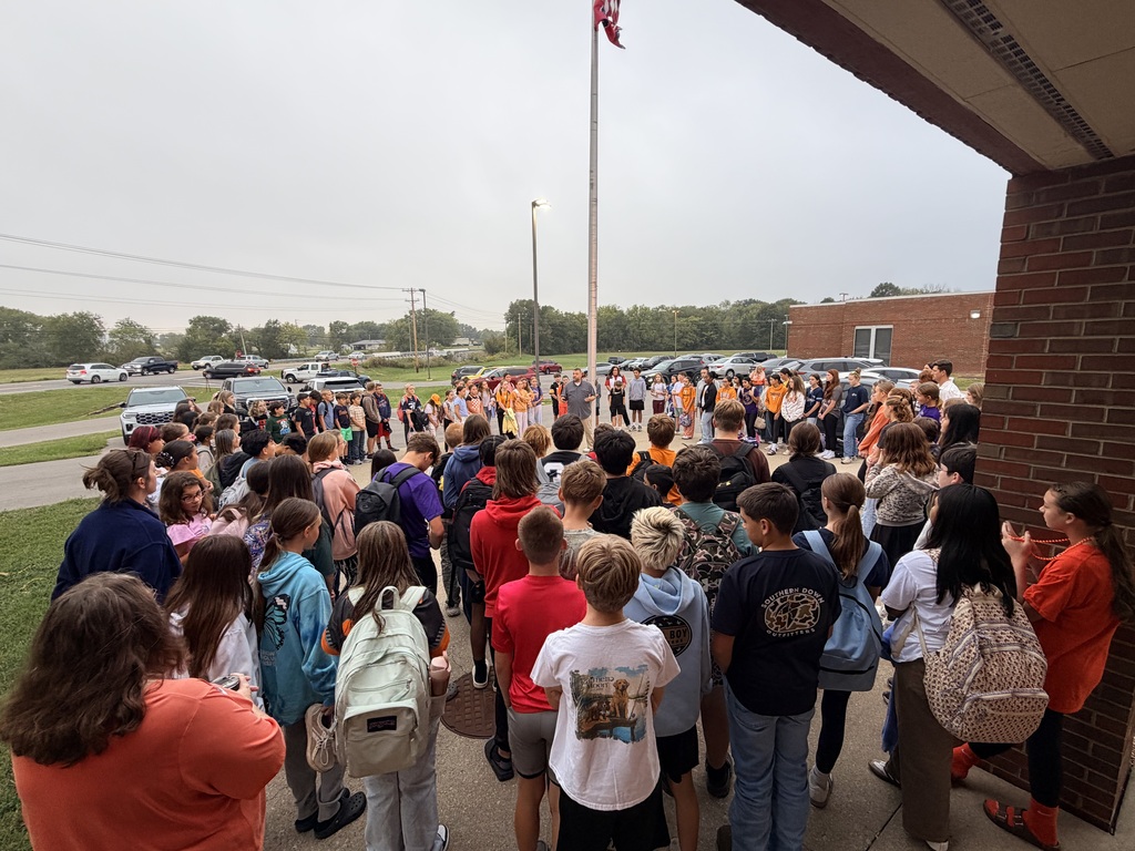 students standing around