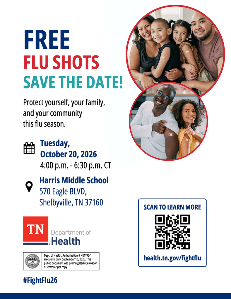 Free Flu Shots Save the Date Graphic