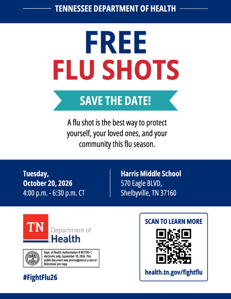 Free Flu Shots Save the Date Graphic