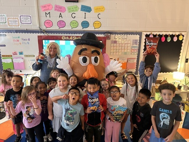 1st grade class with Mr. Potato Head