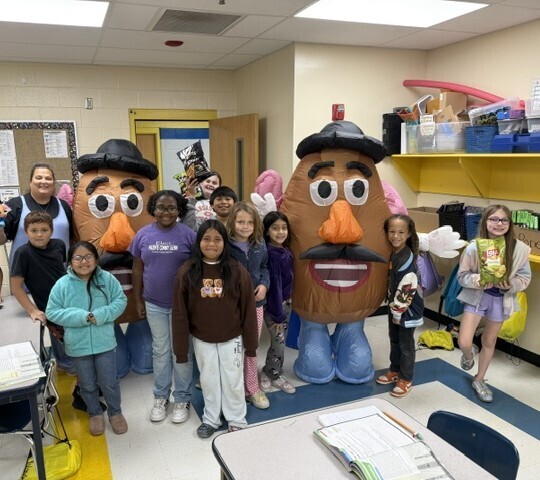 4th grade class with Mr. Potato Head