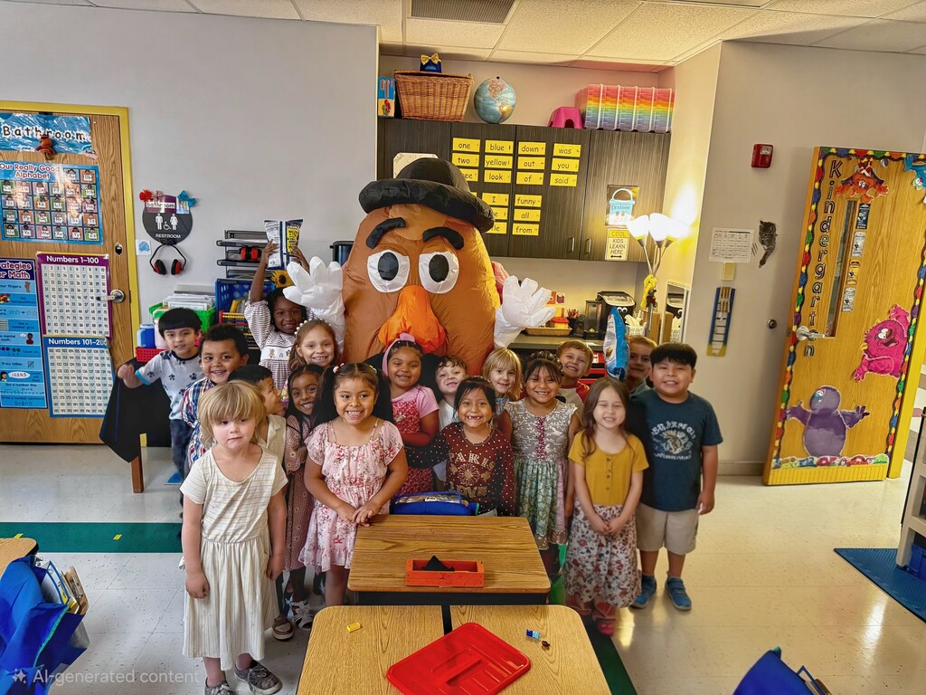 K class with Mr. Potato Head