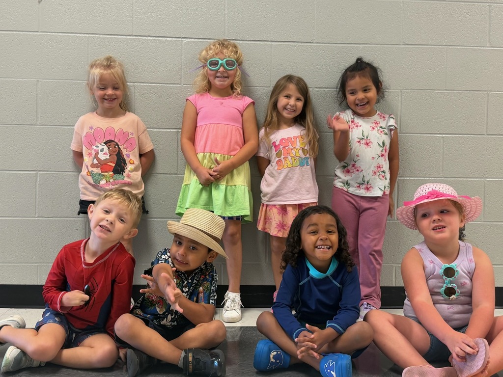 Beach day photo of students