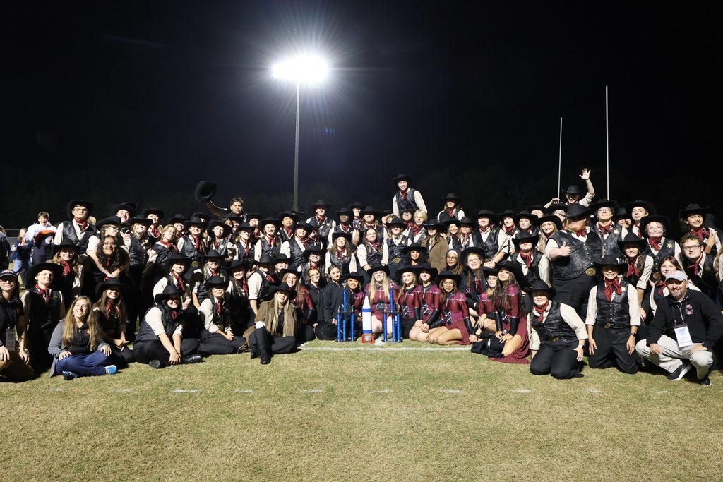 The Cascade High School marching band participates in a competition. 