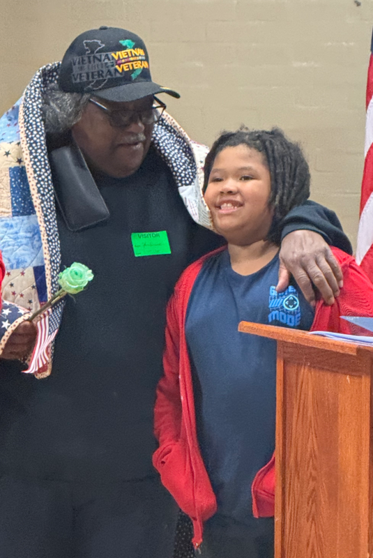 student with veteran