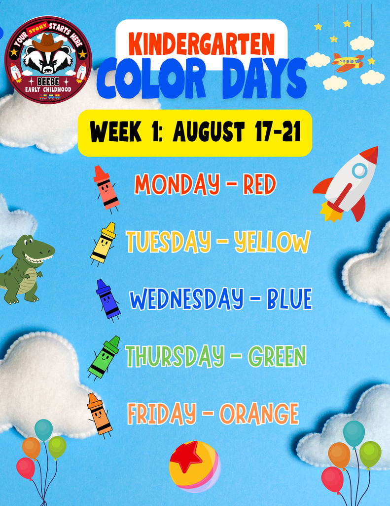 Kindergarten Color Days Week1