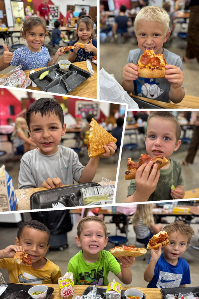 kids eating pizza